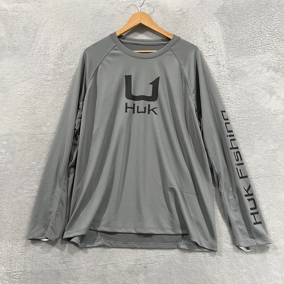 Huk Other - Huk Shirt Mens Large Gray Long Sleeve Performance Fishing Lightweight Mesh